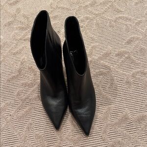 Marc Fisher Black Pointed Ankle leather Boots